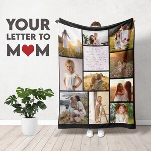 Custom photo blanket, personalized blanket, collage blanket, customizable blanket, letter blanket, note blanket, blanket with pictures, throw blanket, customized blanket, love letter blanket, mom blanket