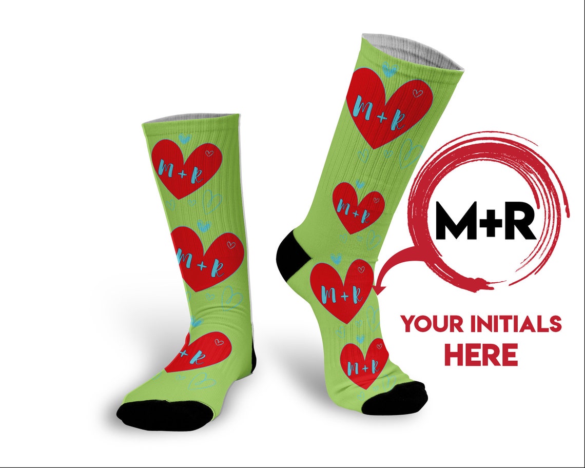 Personalized Valentine Day Socks Custom Printed Socks With Etsy