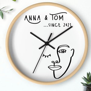 Anniversary  clock Wedding gift for couple unique 1st wedding anniversary gift for couple Abstract wall clock