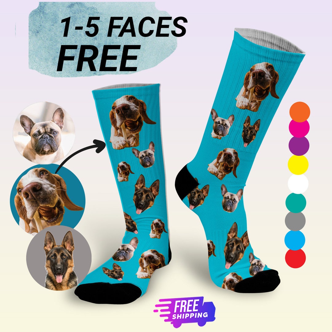 Personalized Dog Socks, Face on Socks, Photo Socks With Dog Face, Customized Dog Socks, Dog