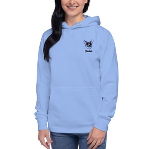 Pet portrait embroidery photo hoodie, custom pet hoodie, custom dog hoodie, cat sweatshirt for women, Cat mom sweatshirt