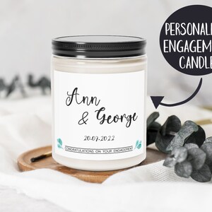 Engagement candle gift, Personalized engagement gifts, Engagement gifts for couples, Engagement gifts for him, Newly engaged