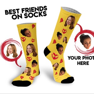 Long Distance Best Friend Gift, Best friend long distance, Photo socks, bff personalized birthday gift, Face socks