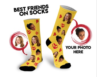 Long Distance Best Friend Gift, Best friend long distance, Photo socks, bff personalized birthday gift, Face socks