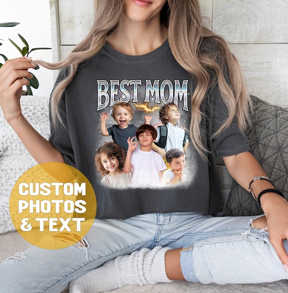 Custom mom shirt, Mothers Day Personalized gift for Mom, Personalized photo shirt vintage, Mom gift from kids, Custom photo shirt for mom