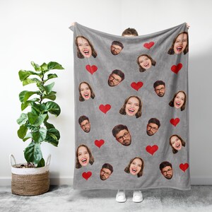 Valentine Personalized Photo Blanket, Face Blanket, Custom blanket with picture, Photo Blanket Customized, Personalized Face Blanket