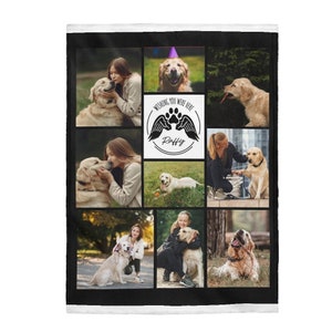 Dog remembrance gift, Dog Loss Photo Blanket, Dog memory gift, In memory of dog Photo Blanket Customized, Dog sympathy gift image 5