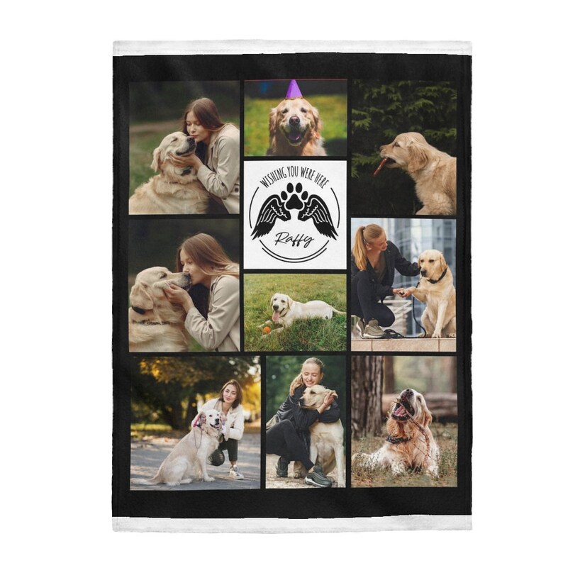 Dog remembrance gift, Dog Loss Photo Blanket, Dog memory gift, In memory of dog Photo Blanket Customized, Dog sympathy gift image 5