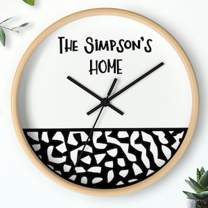 Personalized family wooden wall clock Custom family name gift Wood anniversary housewarming gift for couple