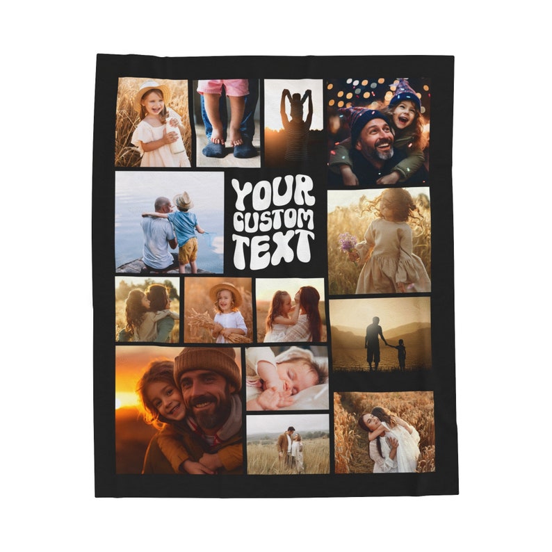 Custom Photo Blanket for Dad, Fathers Day Gift, First Time Dad Gift, Customizable 1st Time Dad Gift, Stepdad Gift, New Dad Gift image 6