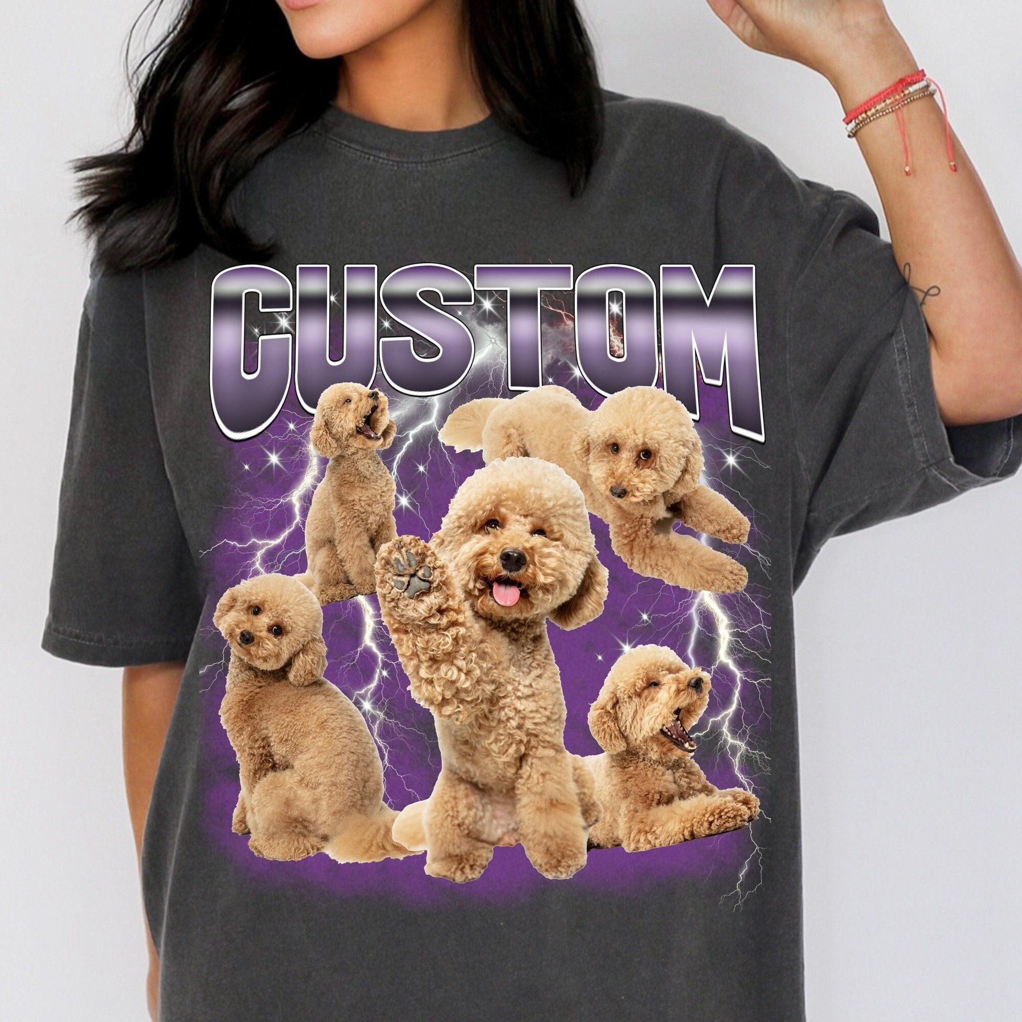 Custom  Dog t-shirt Comfort Colors Retro Custom pet