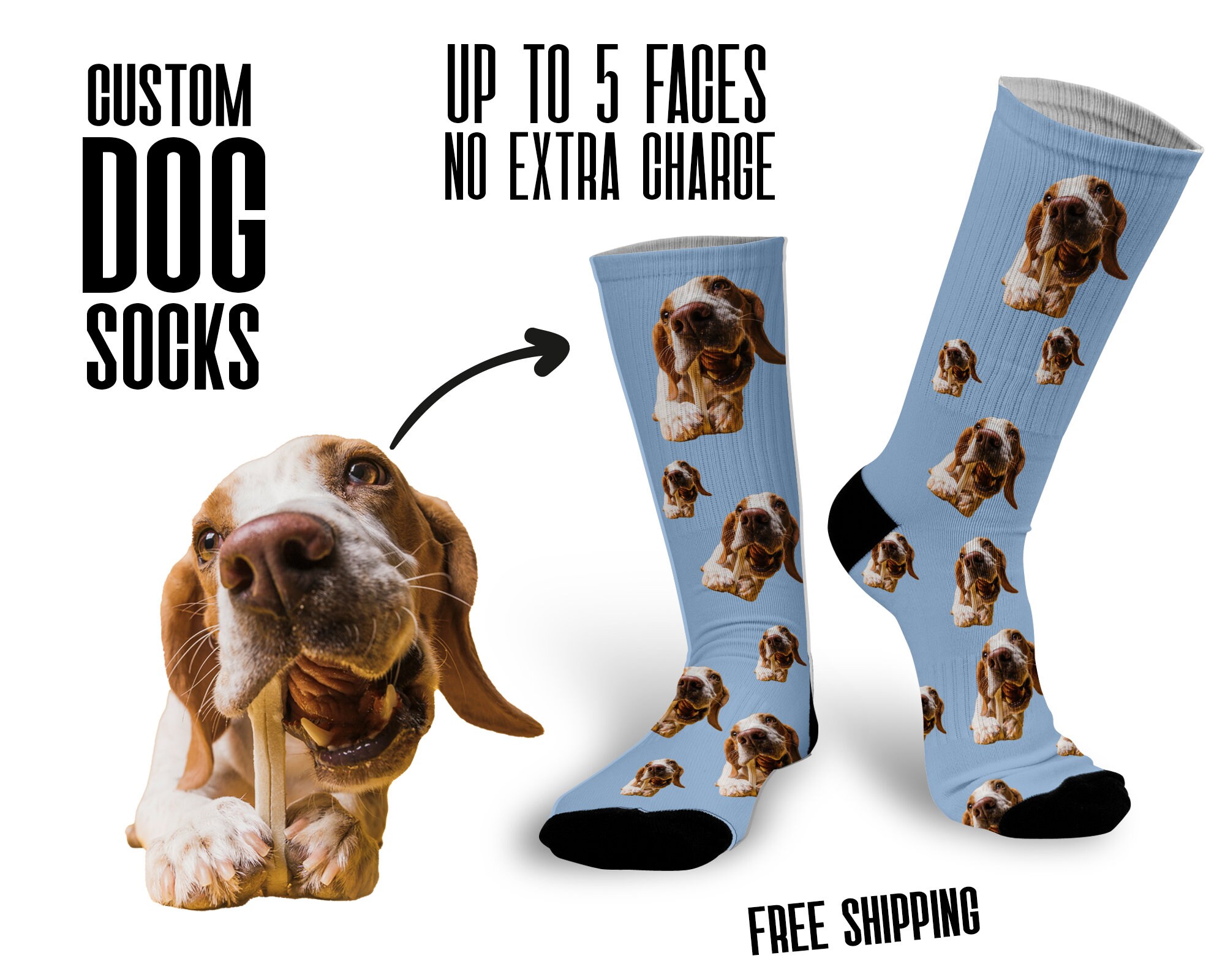 custom dog socks etsy