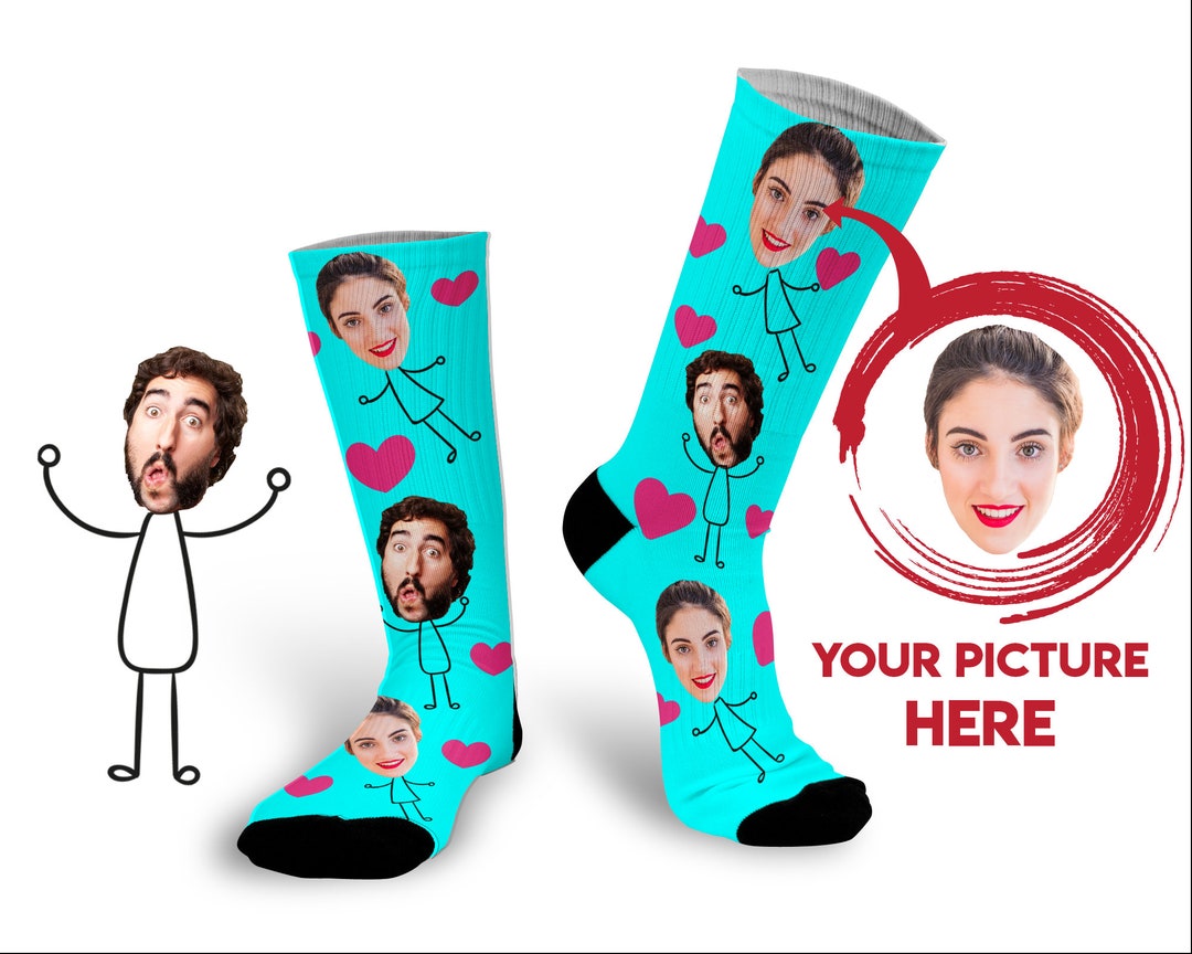 Valentines Socks Personalized, Custom Face Socks, Customizable Socks