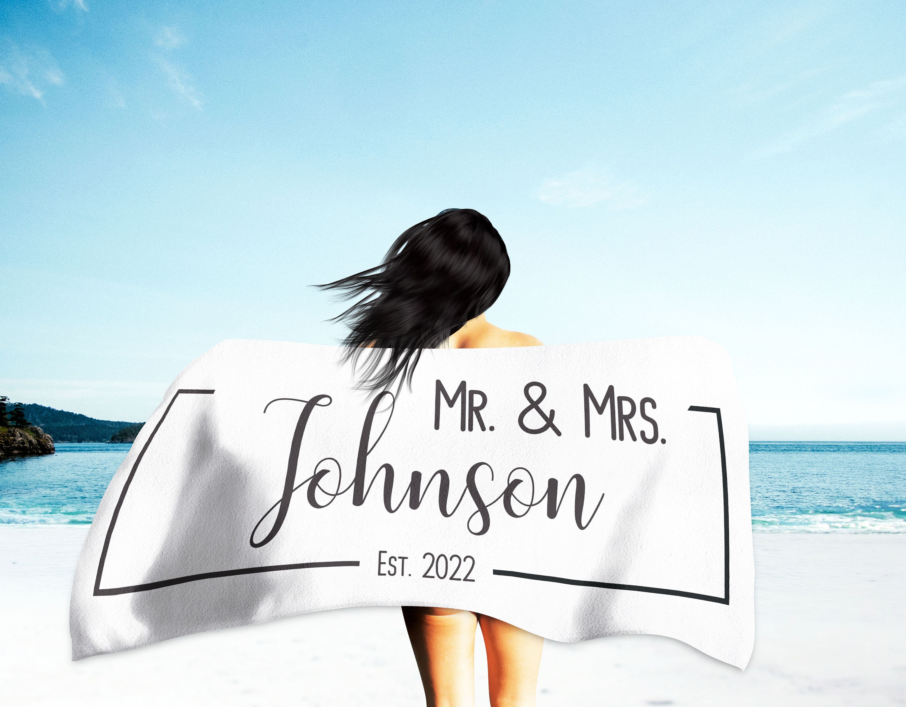 Mr and mrs beach towels hotsell