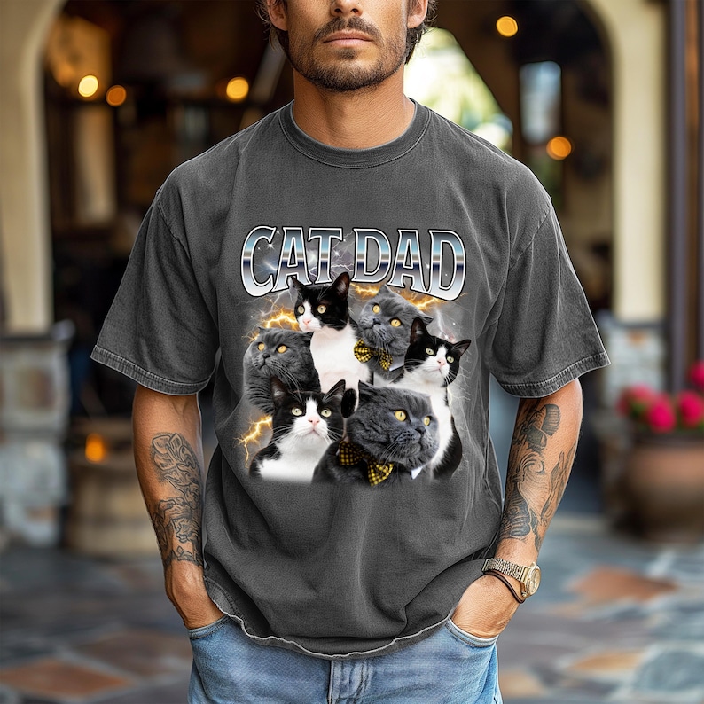 Funny personalized Father's Day Shirt for Cat Dad, pepper color, Comfort Colors, unique and purrferct  Father's day gift