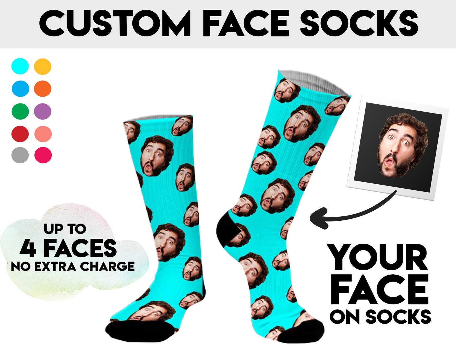 Face on Socks Photo Socks Custom Socks With Faces Etsy