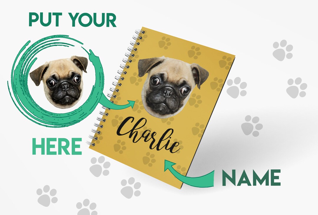Personalized Dog Notebook, Custom Dog Journal, Custom Name Dog Notebook ...