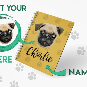 Personalized Dog Notebook, Custom Dog Journal, Custom Name Dog Notebook, Custom Journal with Dog, Dog Mom Gift, Dog Lover Gift