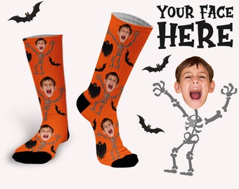 Calcetines de Halloween, Calcetines con cara personalizados, Calcetines con imágenes