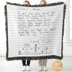 Personlig kärleksbrevsfilt, anpassad mammapresent, morsdagsfilt, faktisk handskrift på plyschfilt, vävd eller sherpafilt