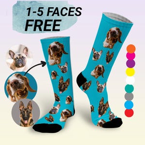 Personalized dog socks, Face on socks, Photo socks with dog face, Customized dog socks, Dog remembrance gift, Custom Dog Socks
