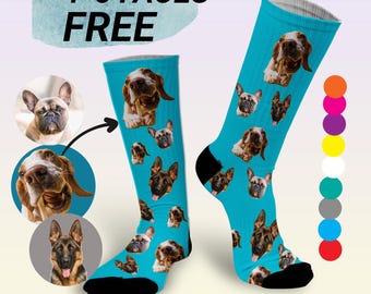 Personalized dog socks, Face on socks, Photo socks with dog face, Customized dog socks, Dog remembrance gift, Custom Dog Socks