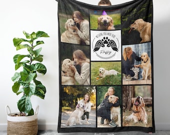 Dog remembrance gift, Dog Loss Photo Blanket, Dog memory gift, In memory of dog Photo Blanket Customized, Dog sympathy gift