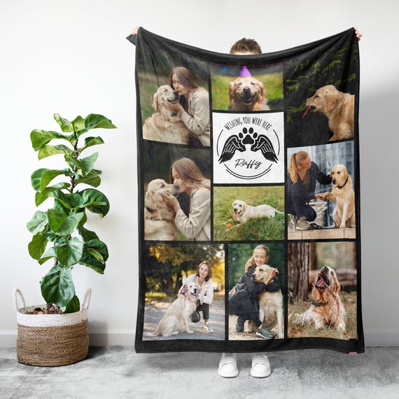 Dog remembrance gift, Dog Loss Photo Blanket, Dog memory gift, In memory of dog Photo Blanket Customized, Dog sympathy gift
