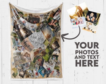 Personalized Photo Blanket for Mom, Custom Blanket with Pictures, Personalized Mom Blanket, Personalized Blanket for Mama and Grandma