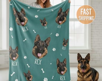 Custom Dog Blanket, Pet photo blanket with dog face, Dog Picture Blanket, Custom photo blanket, Custom blanket with picture