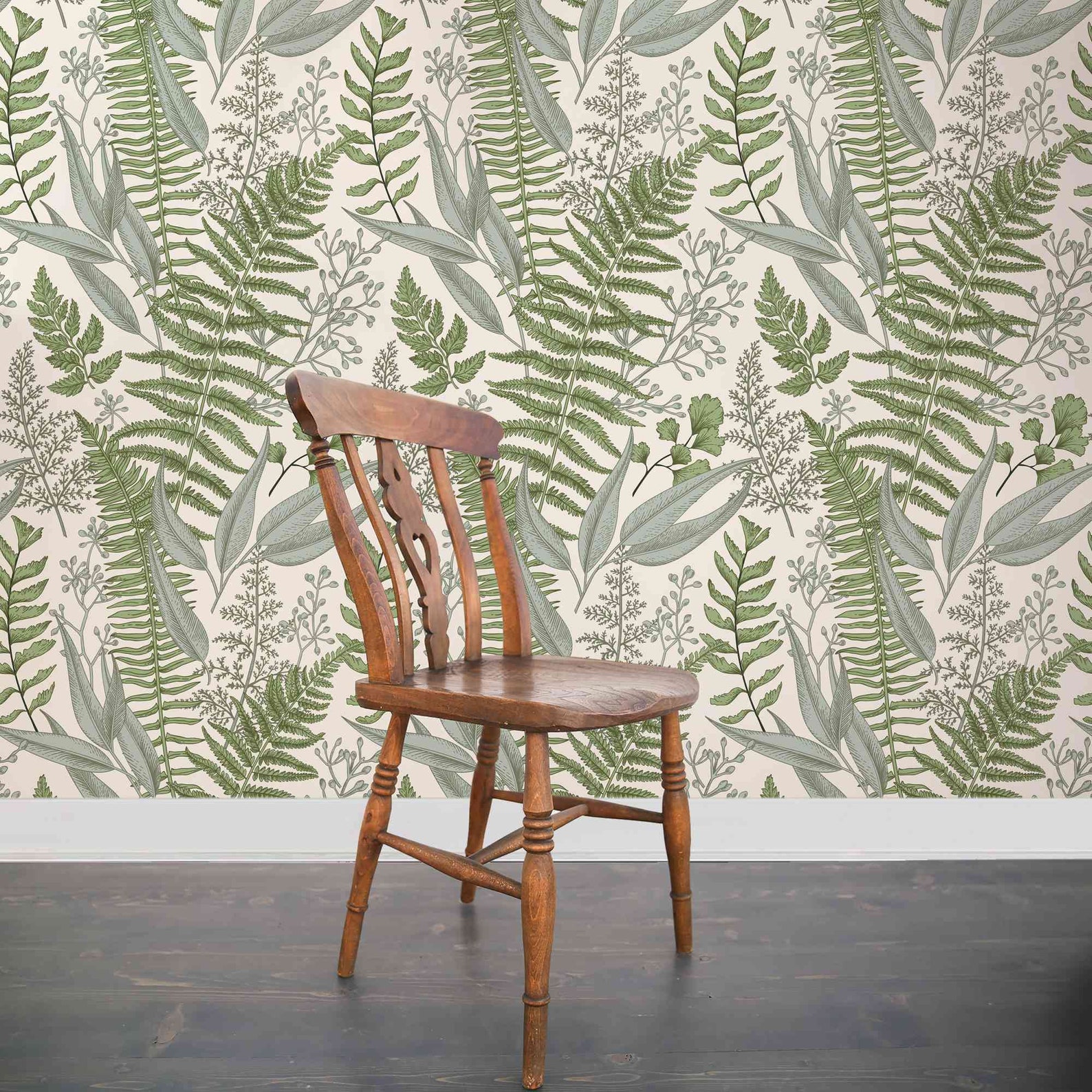 Botanical Greenery Peel and Stick Wallpaper Fern Wallpaper Etsy