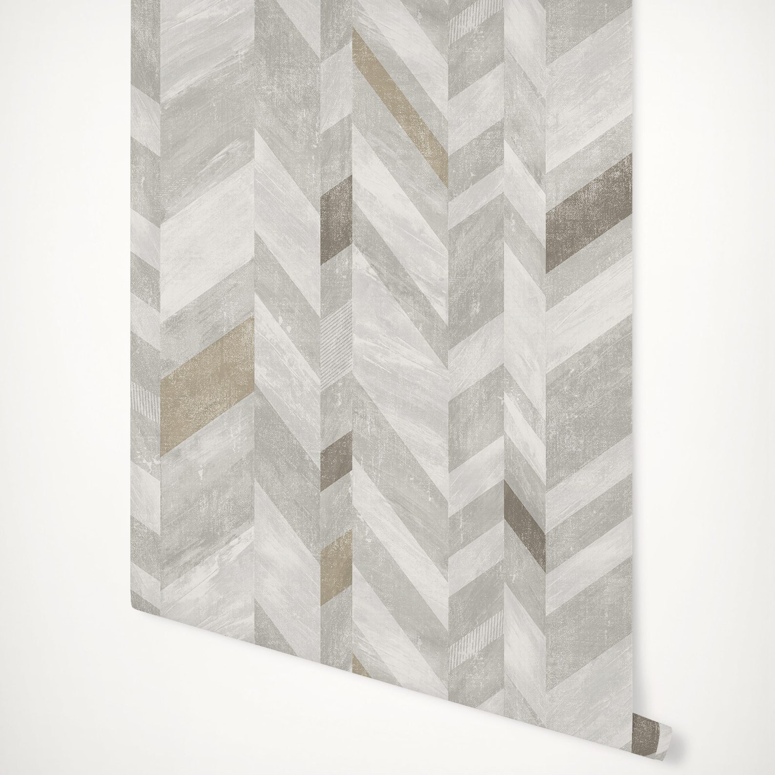 Contemporary Delicate Herringbone Shiplap Wallpaper Wood Panel Etsy