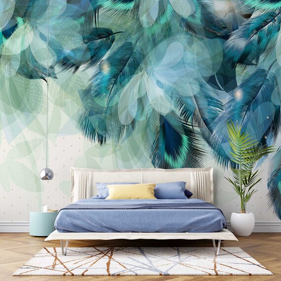 Nordic Light Feathers Wallpaper Mural  Wallpaper  Wallmur
