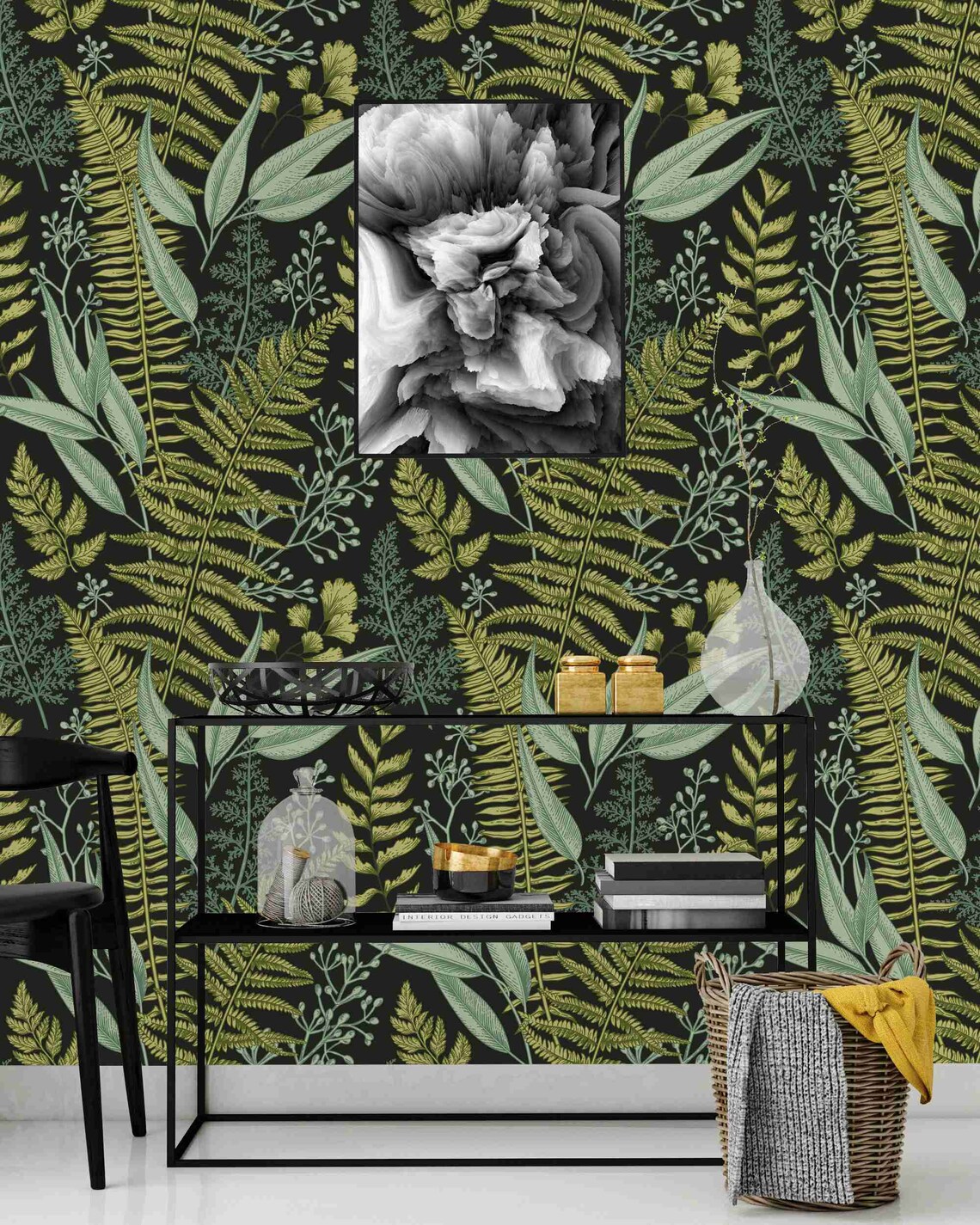 Botanical Greenery Peel and Stick Wallpaper Fern Wallpaper | Etsy
