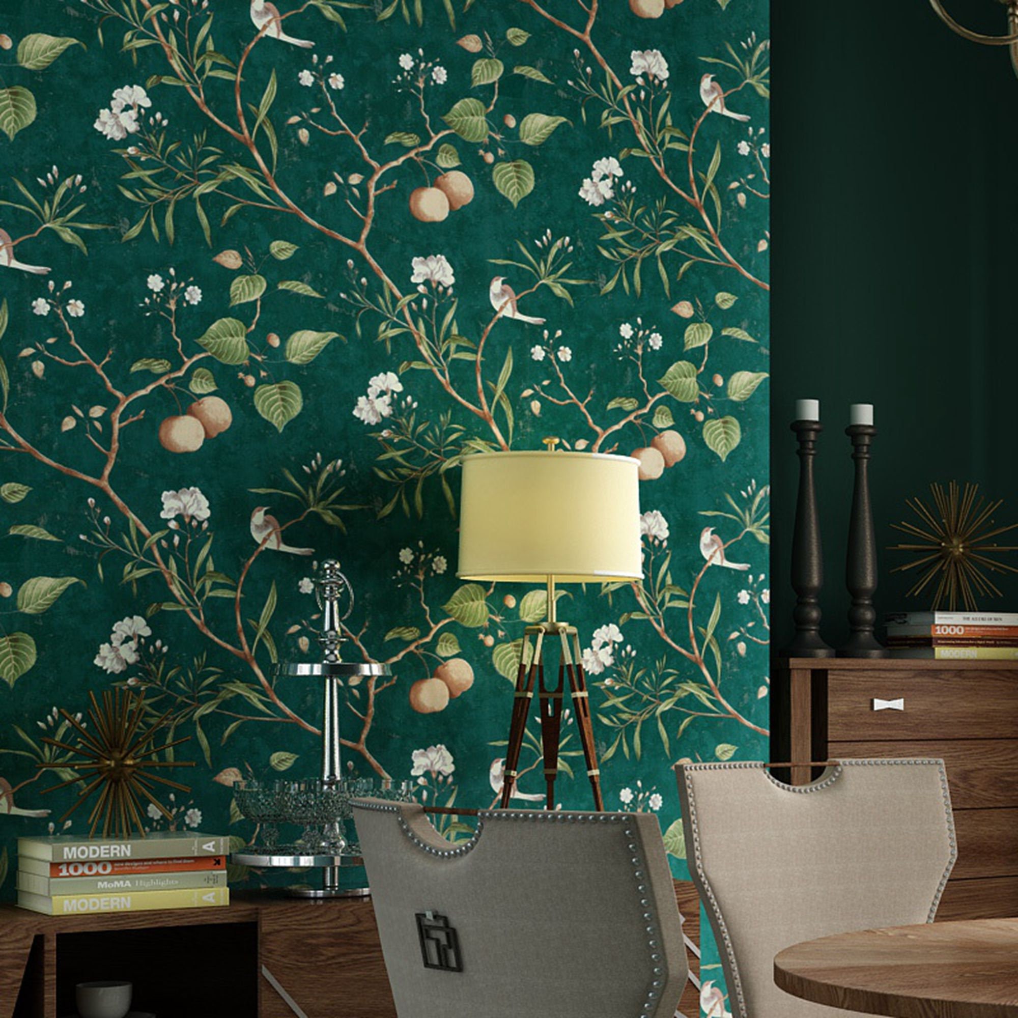 Green Tree Wallpaper - Etsy Green Tree Wallpaper - Etsy