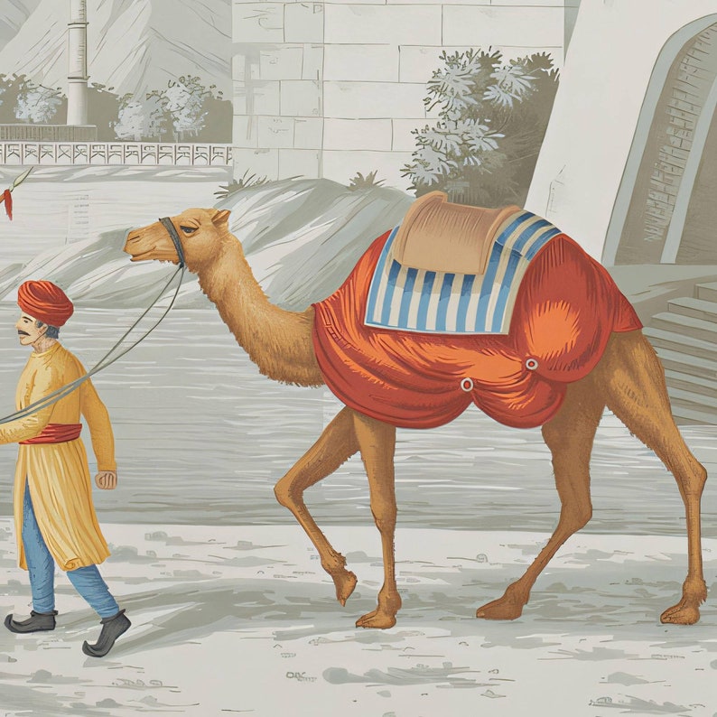 Vintage Wallpaper Early Views of India Painting Wallpaper - Etsy