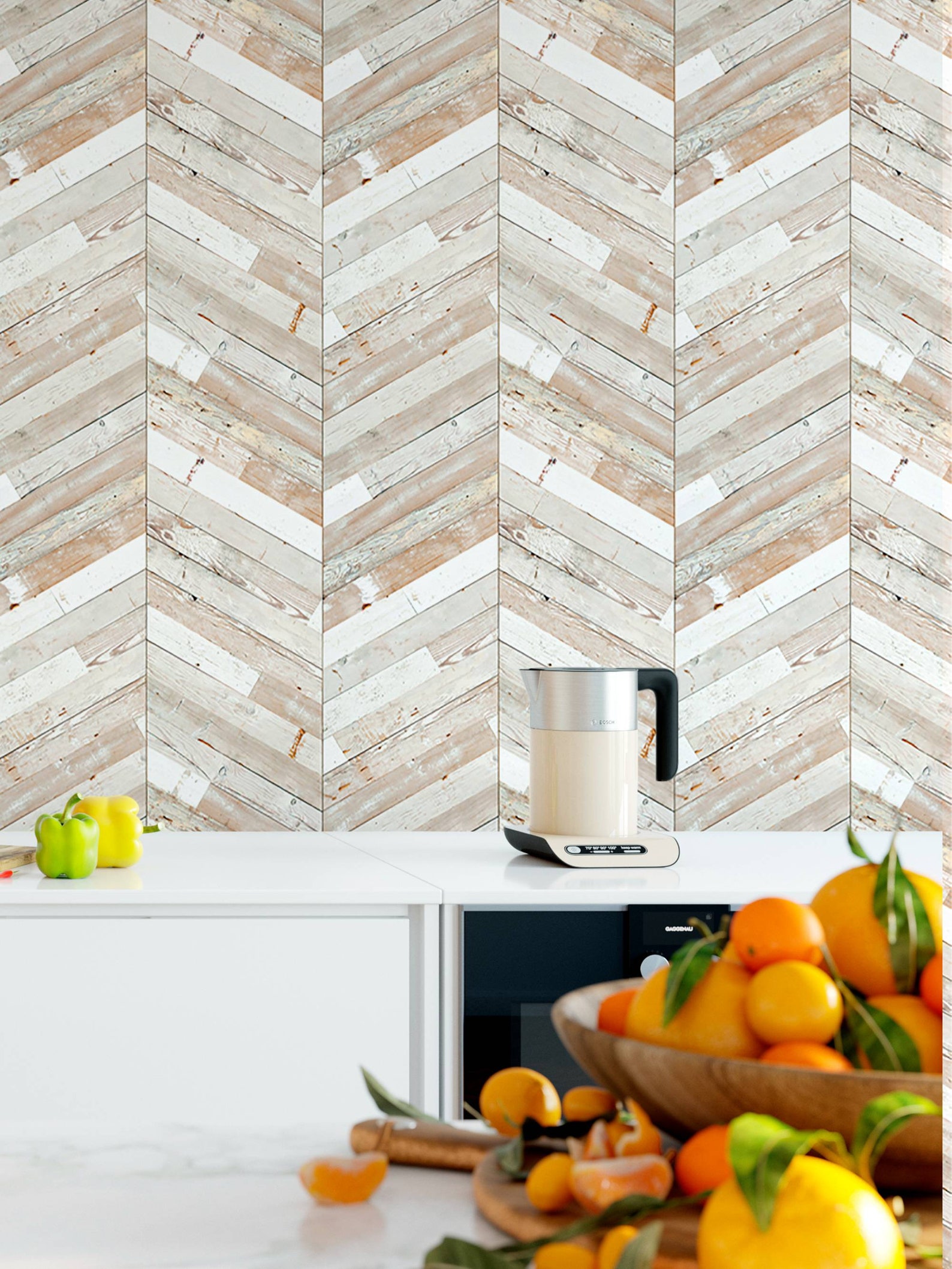 Modern delicate herringbone shiplap wallpaper wood panel Etsy
