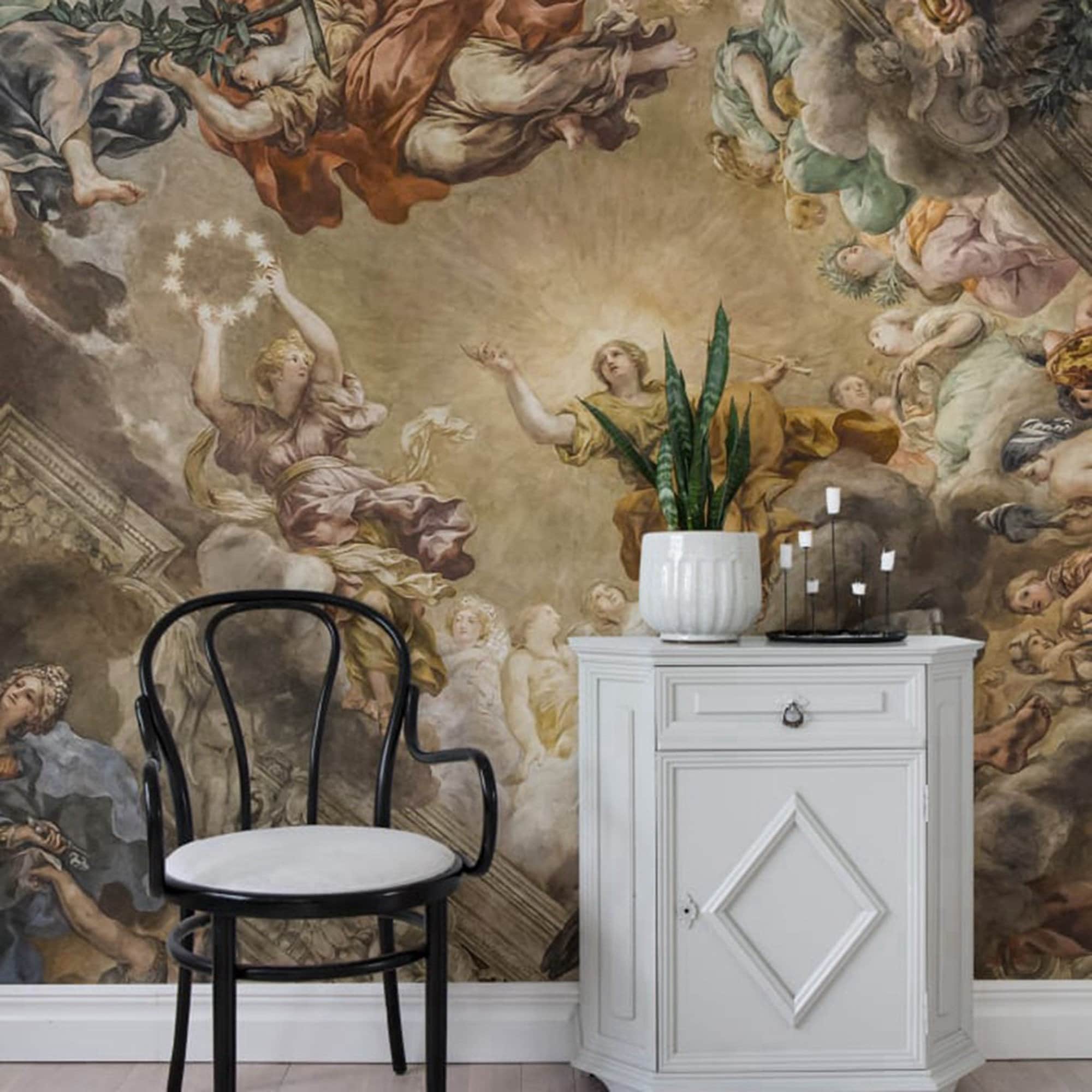 Renaissance Wallpaper Middle age Mural Ceiling Fresco by Etsy
