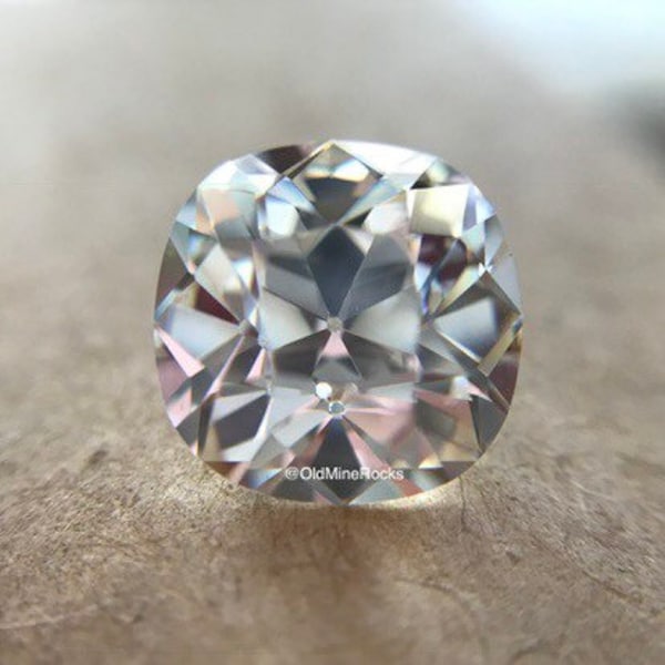 Old Mine Cut Antique Cushion Diamond Simulant Cubic Zirconia Warm Tinted