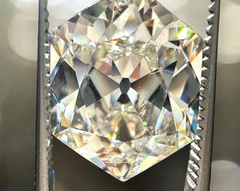 Antique Elongated Hexagonal Cut Diamond Simulant Cubic Zirconia