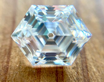 Antique Elongated Hexagonal Step Cut Diamond Simulant Cubic Zirconia