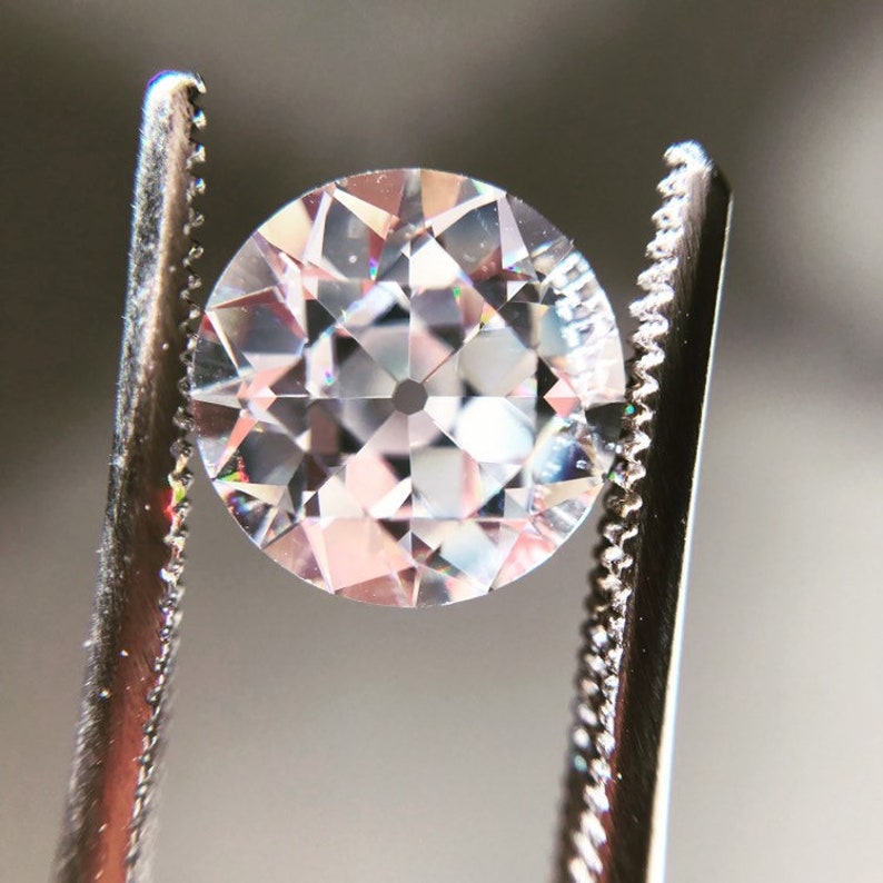 Old European Cut Near Colorless Diamond Simulant Cubic Zirconia Georgie