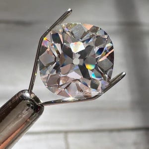 Old Mine Cut Antique Cushion Diamond Simulant Cubic Zirconia Colorless