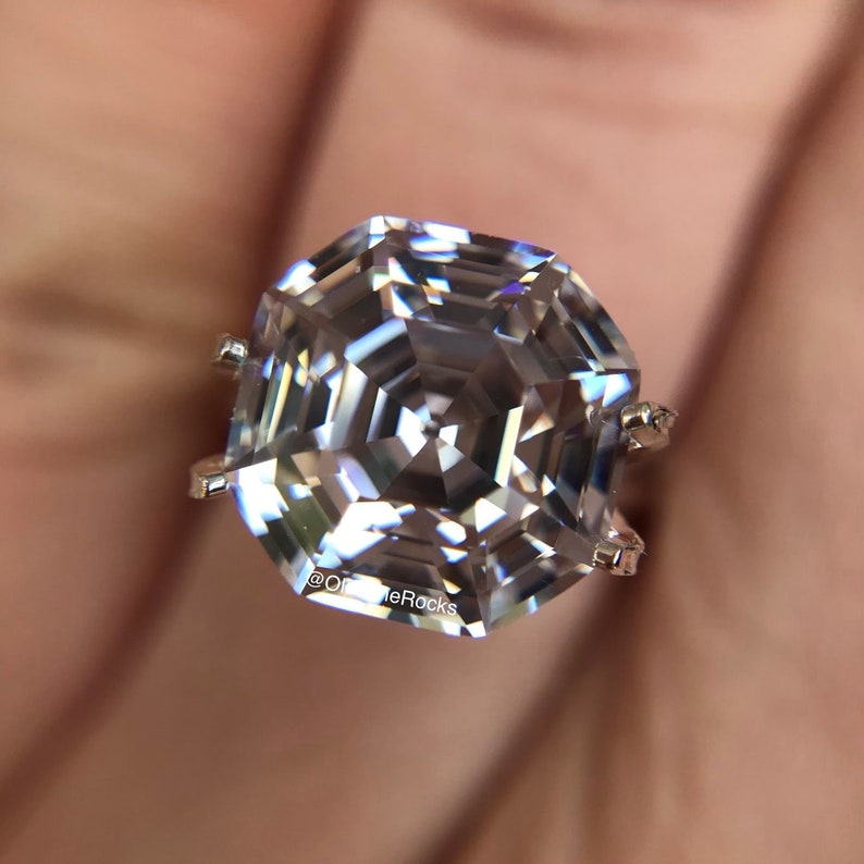 Antique Asscher Emerald Step Cut Octagon Diamond Simulant | Etsy