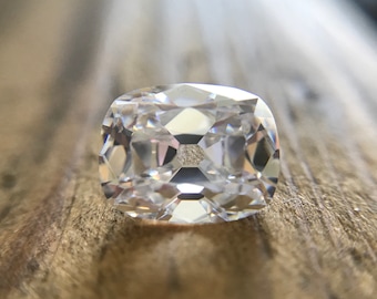 Elongated Old Mine Cut Antique Cushion Diamond Simulant  Cubic Zirconia Style B