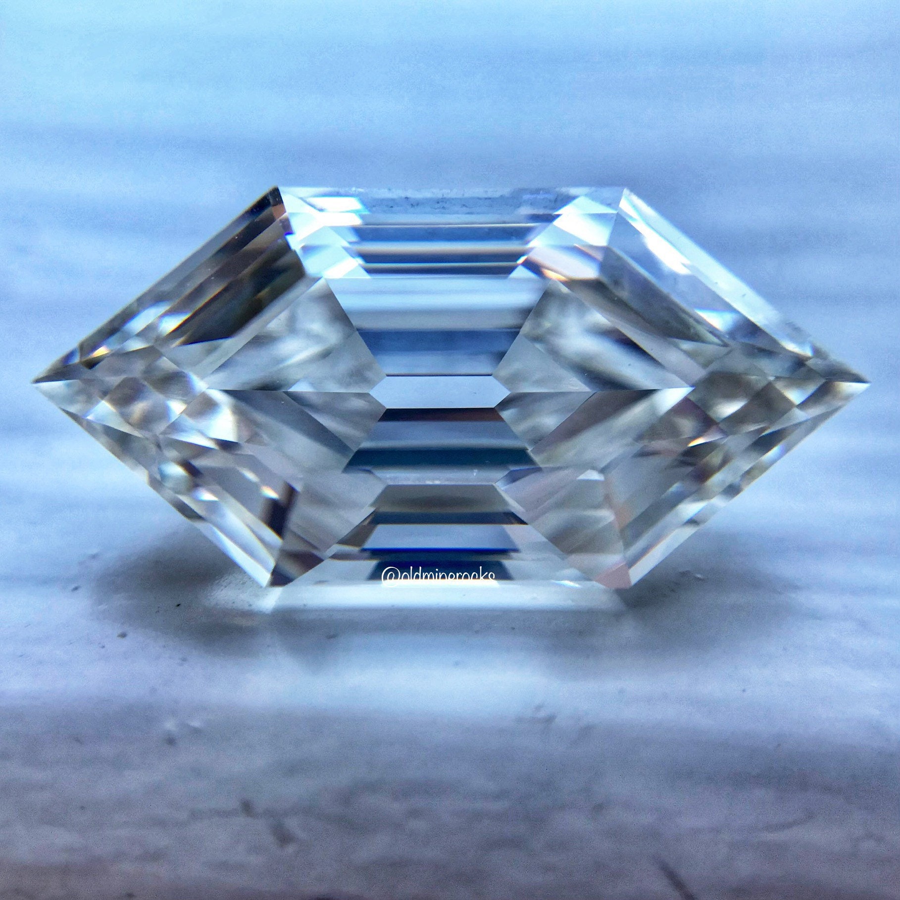 Antique Elongated Hexagonal Step Cut Diamond Simulant Cubic Zirconia