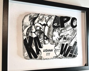 Wall Art ispirato a One Piece – Rufy contro il Drago Celeste – Gesso intagliato a mano – Decorazione Anime Manga – Regalo per i fan di One Piece - Monkey D.