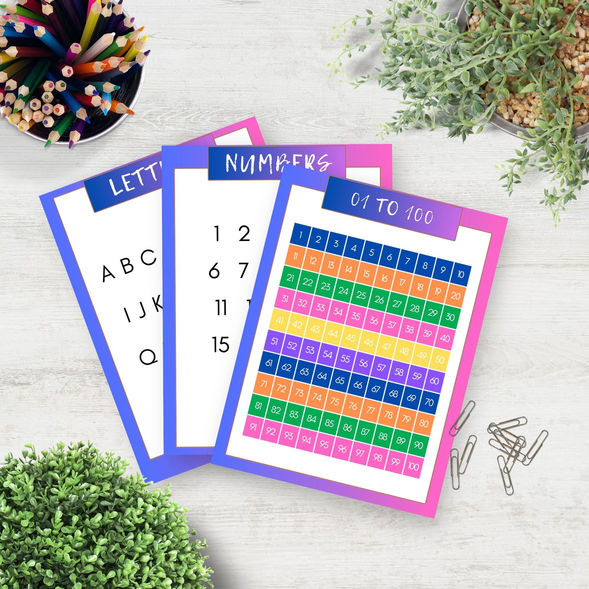 Educational Posters Pre-k Set of Educational Posters Homeschool ...