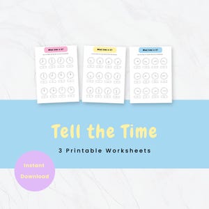 Telling Time Worksheets for Kids | Learn to Tell Time | Telling Time Practice Worksheets | Educational Resources for Teachers | Printable
