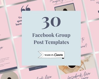 30 Plantillas de publicaciones de Facebook Canva / Publicaciones de grupo de Facebook, Plantillas de Facebook Canva, Plantillas de redes sociales, DESCARGA INSTANTE- TMDT003